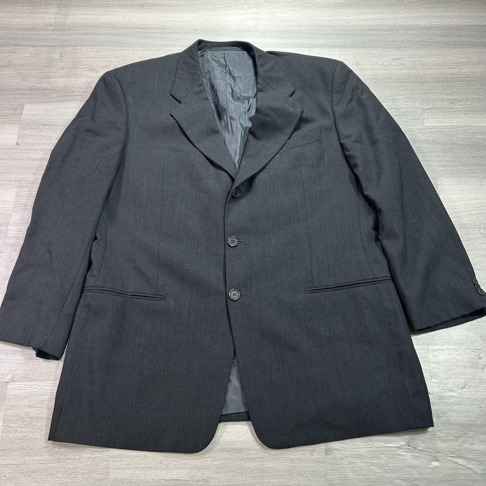 Giorgio Armani Le Collezioni Suit Jacket Mens 48 Gray Wool 3 Button Italy